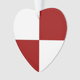 Red and White Rectangles Ornament