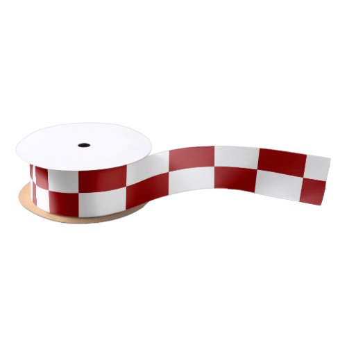 Red and White Rectangles Ribbon