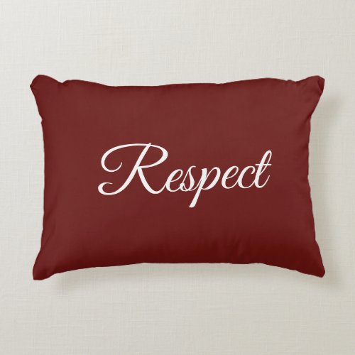 Red and White Respect Affirmation Accent Pillow