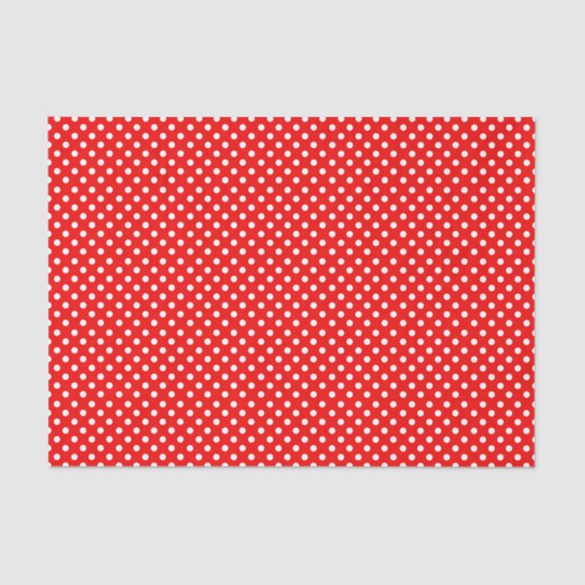 Red and white retro polka dots tissue paper (Front)