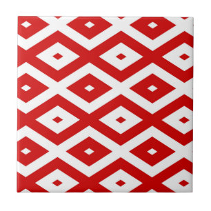 Red and White Rhombus Pattern Coffee Mug Paper Cup Ceramic Tile