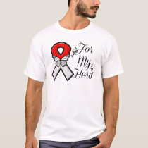 Red and White Ribbon For My Hero T-Shirt