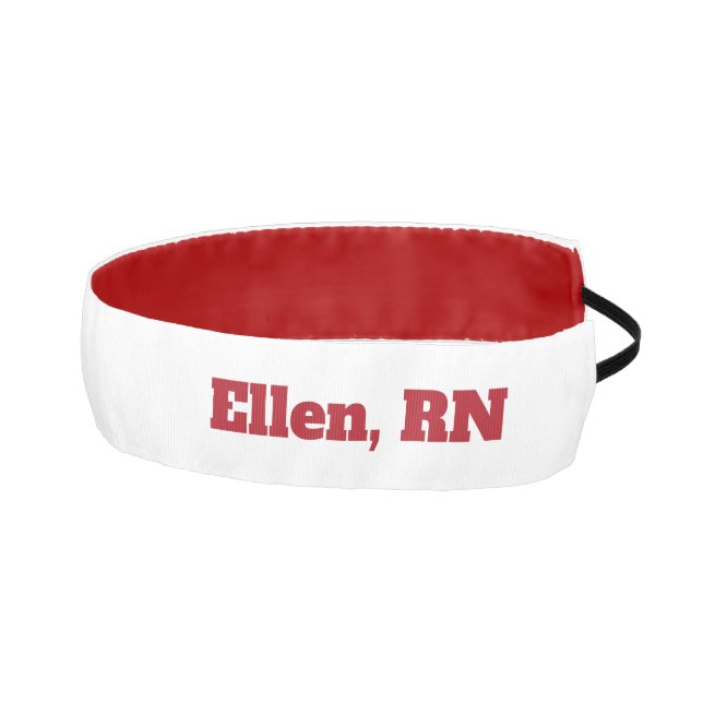 Red and White RN Athletic Headband (Right)