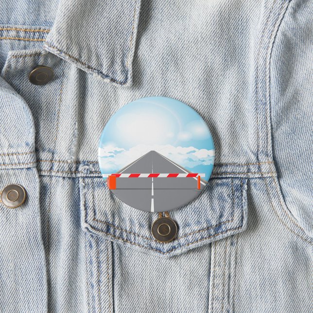 Red and White Road Barrier Blocked Access  Button (Creator Uploaded)