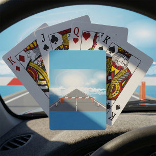 Red and White Road Barrier Blocked Access  Poker Cards
