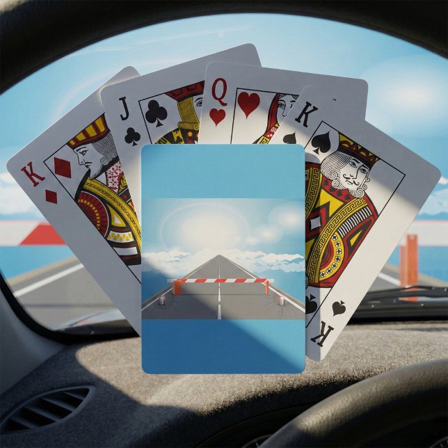 Red and White Road Barrier Blocked Access  Poker Cards (Creator Uploaded)