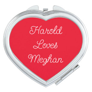 Red and White Romantic Compact Mirror