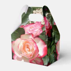 Red and White Rose Floral Party Cake Favour Box