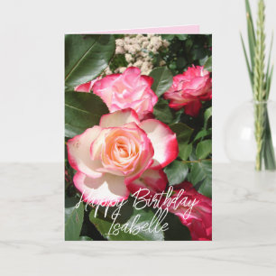 Red and White Rose Flower Floral Roses Card