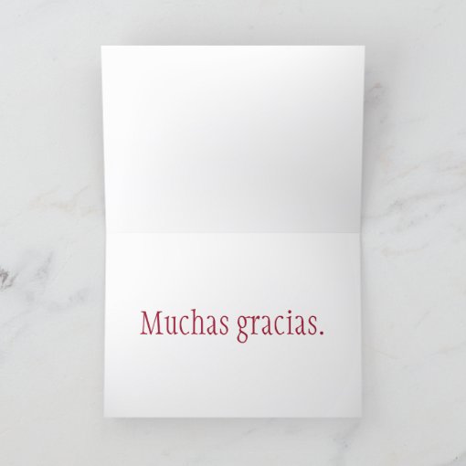 Red and White Rose Gracias Thank You Card | Zazzle