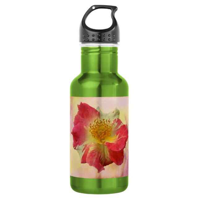 Red and White Rose Water Bottle (Front)