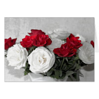 Red And White Roses Card