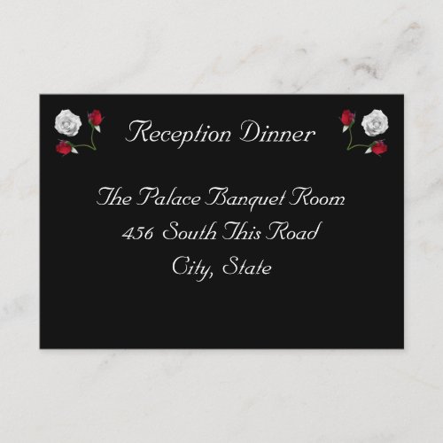 Red and White Roses reception card Invite