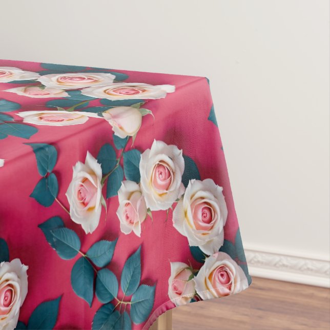 Red And White Roses  Tablecloth (In Situ)