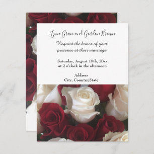 Red and White Roses Wedding Invitation