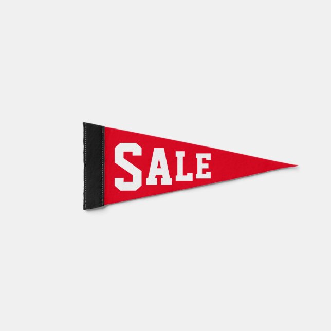 Red and White Sale Event Announcement Pennant Flag (Front)