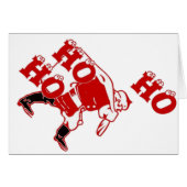 Red and White Santa Walking Ho Ho Ho Art Print (Front Horizontal)
