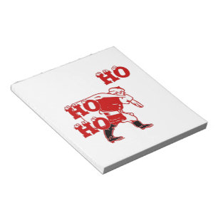 Red and White Santa Walking Ho Ho Ho Art Print Notepad