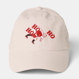 Red and White Santa Walking Ho Ho Ho Art Print Performance Cap