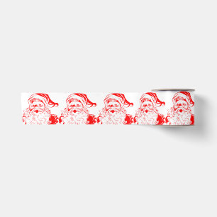 RED AND WHITE SANTA WIDE Ribbon