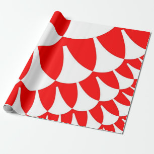 Red and White Scales Wrapping Paper