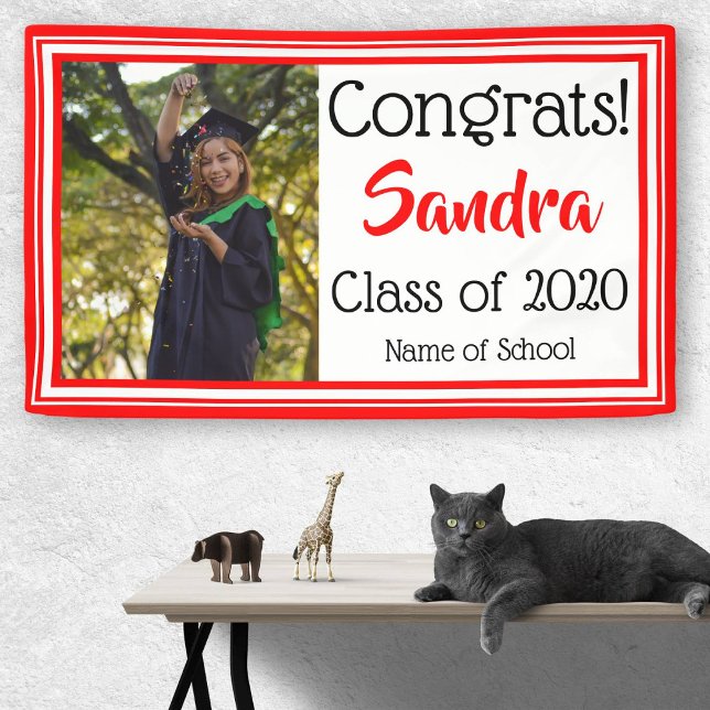 Red and White School Colors Photo Banner (Creator Uploaded)