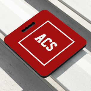 Red and White School Colors with Letters Seat Cushion
