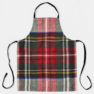 Red and white Scottish tartan plaid. Apron