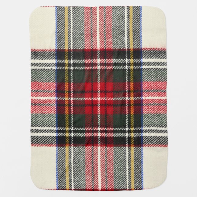 Red and white Scottish tartan plaid. Baby Blanket (Front)