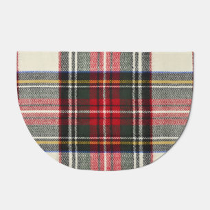 Red and white Scottish tartan plaid. Doormat