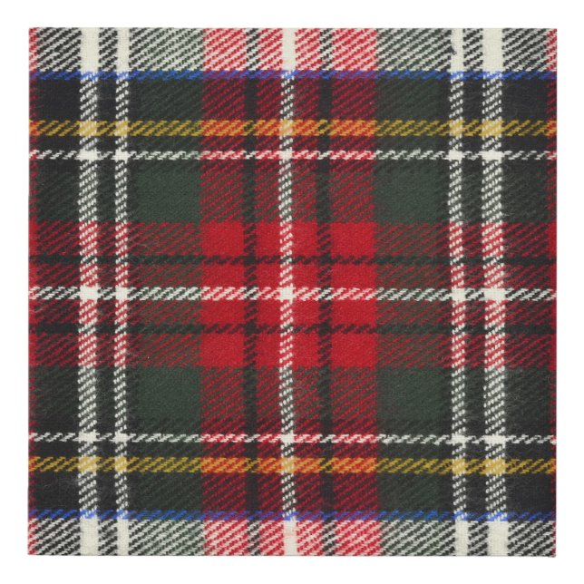 Red and white Scottish tartan plaid. Faux Canvas Print (Front)