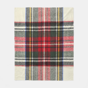 Red and white Scottish tartan plaid. Fleece Blanket