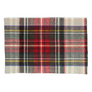Red and white Scottish tartan plaid. Pillow Case