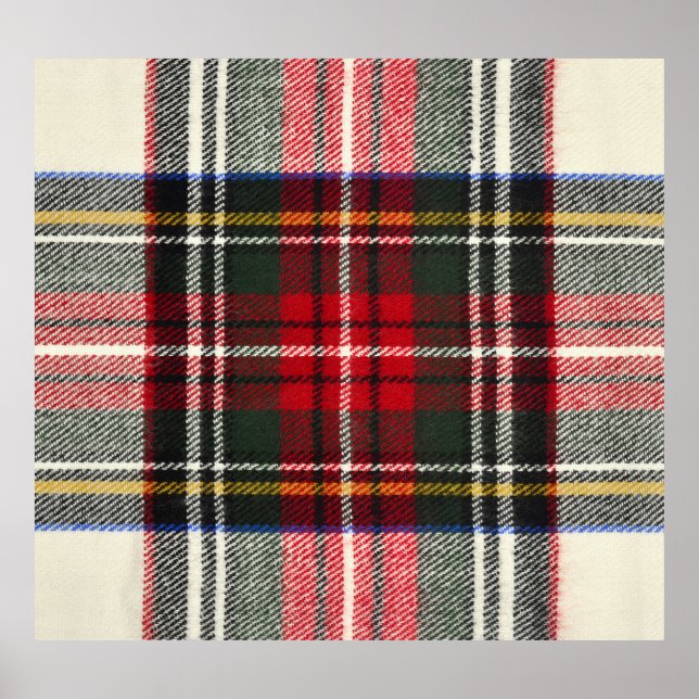 Red and white Scottish tartan plaid. Poster (Front)