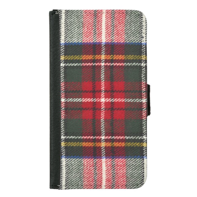 Red and white Scottish tartan plaid. Samsung Galaxy Wallet Case (Front)