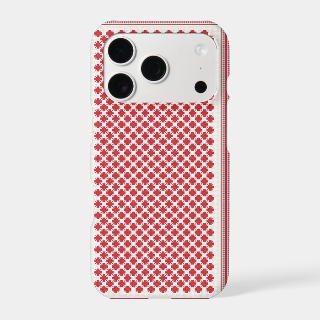 Red and White Shemagh Keffiyeh Pattern Iphone Case (Back)