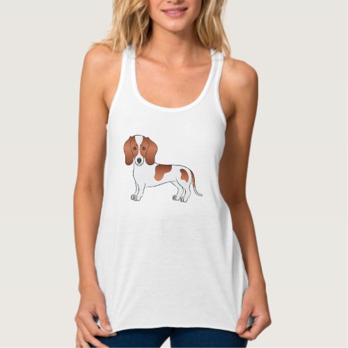 Red And White Short Hair Dachshund Cartoon Dog Tank Top