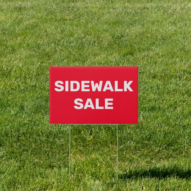 Red And White Sidewalk Sale Sign (Insitu)