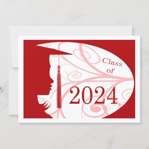 Red and White Silhouette 2024 Card
