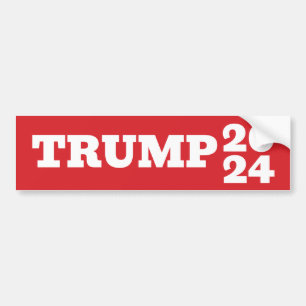 Red and White Simple Trump 2024 Bumper Sticker