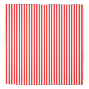Red and White Small Size Vertical Stripes Duvet Cover
