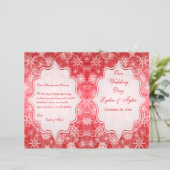 Red and White Snow Flakes Wedding Program (Standing Front)