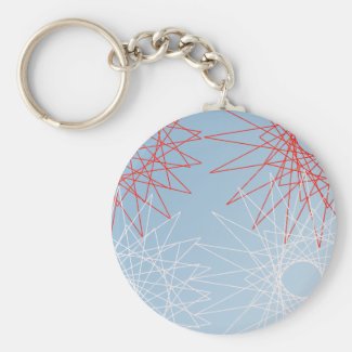 red and white snow. keychain