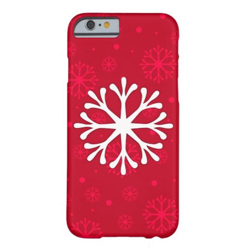 Red and White Snowflake Christmas Barely There iPhone 6 Case