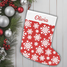 Red And White Snowflake Classic Personalized