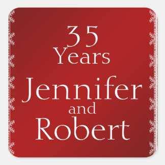 Red and White Snowflake Envelope Seal