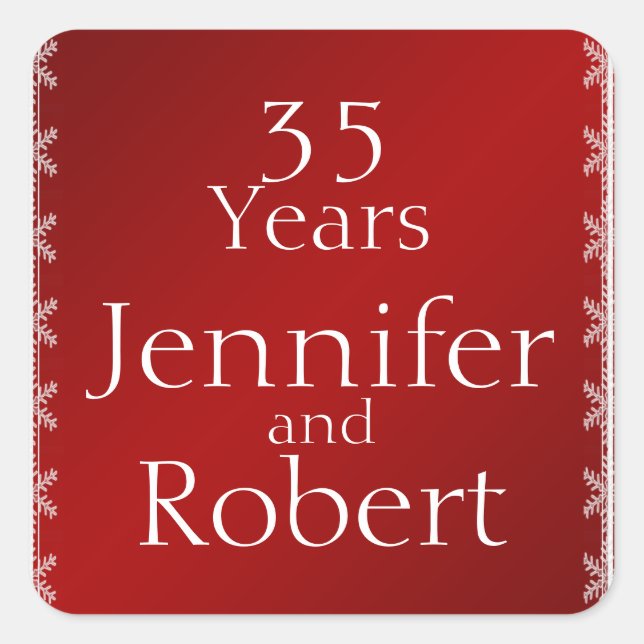 Red and White Snowflake Envelope Seal (Front)