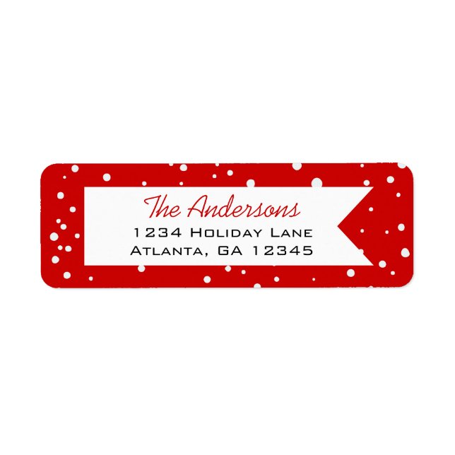 Red and White Snowflake Merry Little Christmas Label (Front)