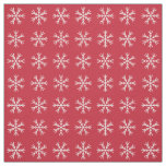 Red and White Snowflake Pattern Fabric