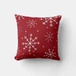 Red And White Snowflake Pillow at Zazzle